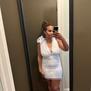 Mini Tulle Puff Shoulder Dress